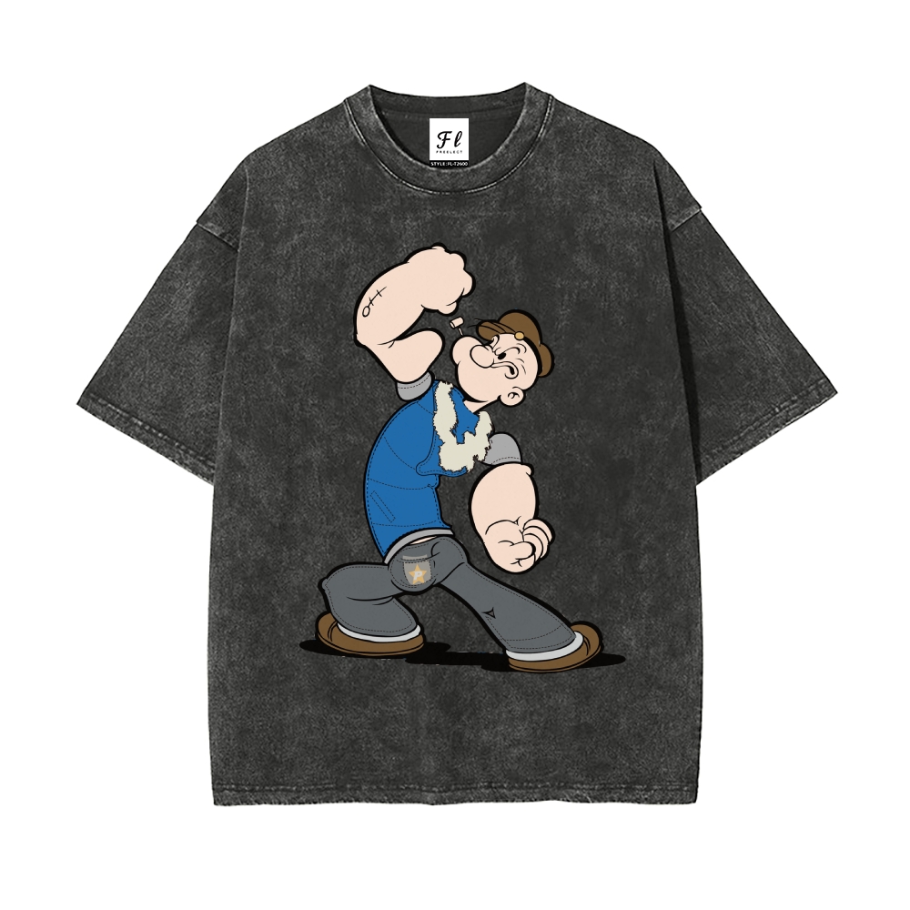 Men’s 100% Cotton Washed T-Shirt, Vintage Streetwear Oversized Short Sleeve Crew Neck Tee, Soft Breathable Casual Top for Summer Daily Wear-13