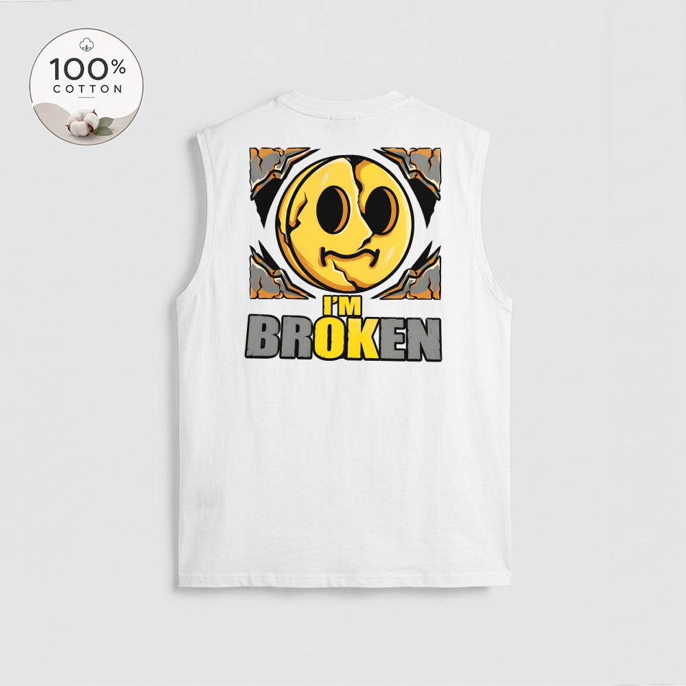 Men’s 100% Cotton Classic American Graphic Tank Top, Vintage Streetwear Oversized Crew Neck, Soft Breathable Casual Sleeveless Top for Summer Daily Wear-14