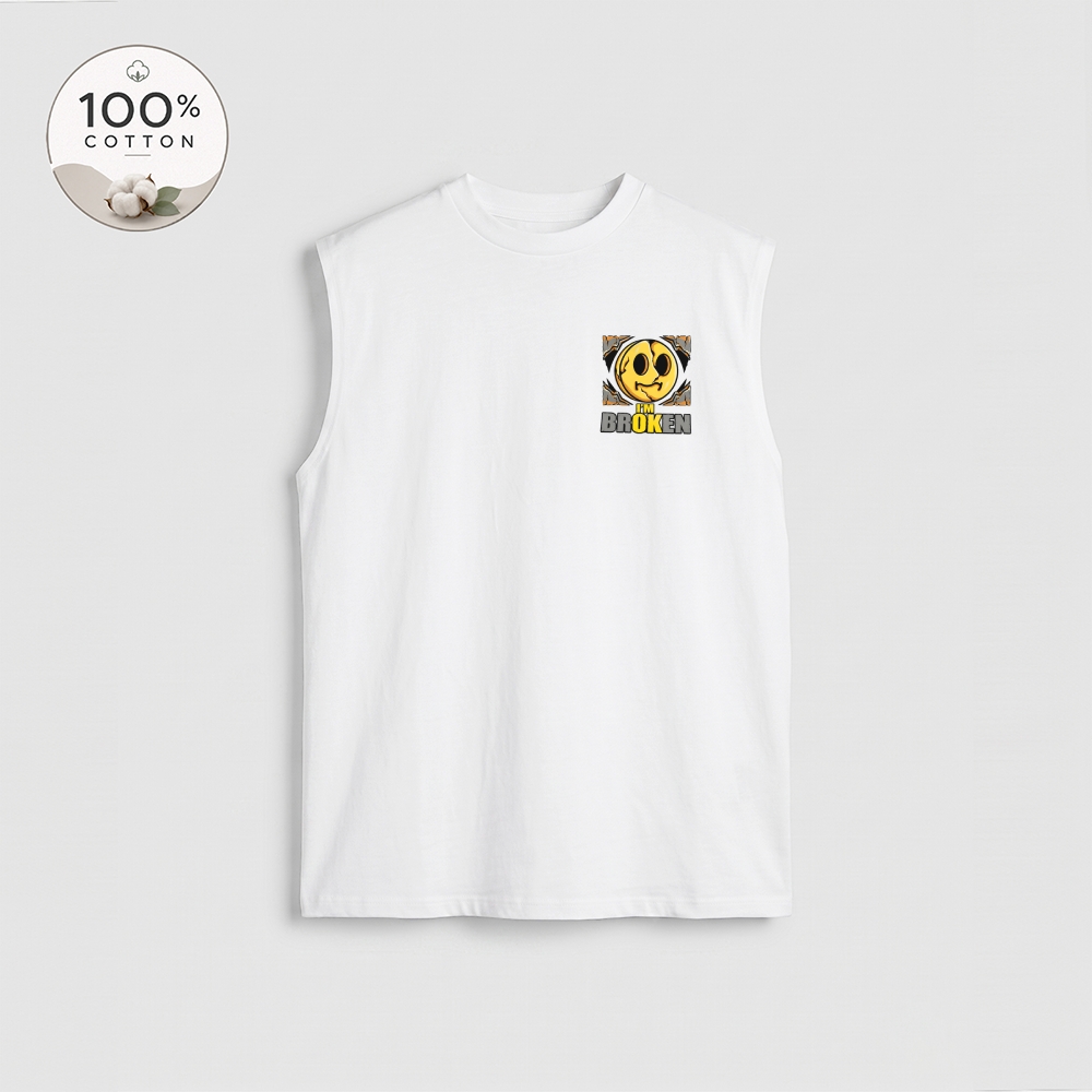 Men’s 100% Cotton Classic American Graphic Tank Top, Vintage Streetwear Oversized Crew Neck, Soft Breathable Casual Sleeveless Top for Summer Daily Wear-14
