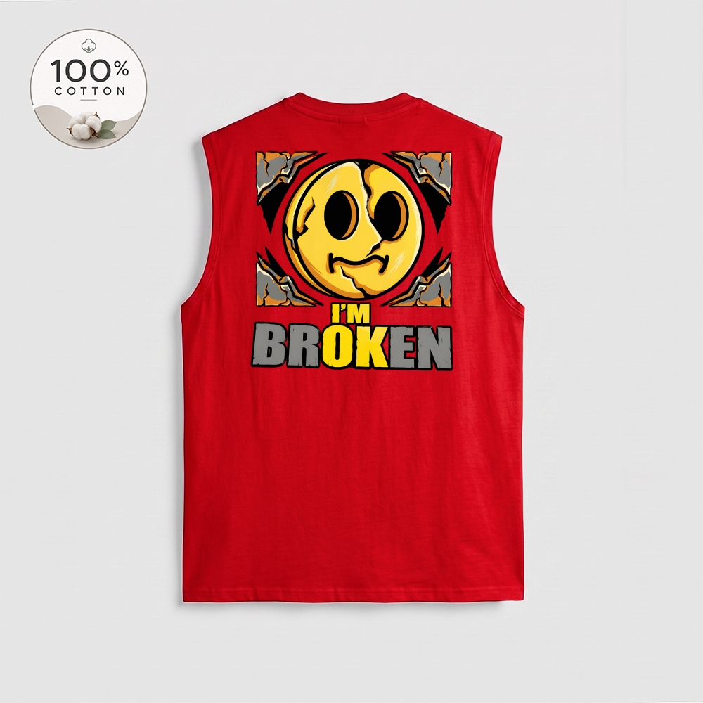 Men’s 100% Cotton Classic American Graphic Tank Top, Vintage Streetwear Oversized Crew Neck, Soft Breathable Casual Sleeveless Top for Summer Daily Wear-14
