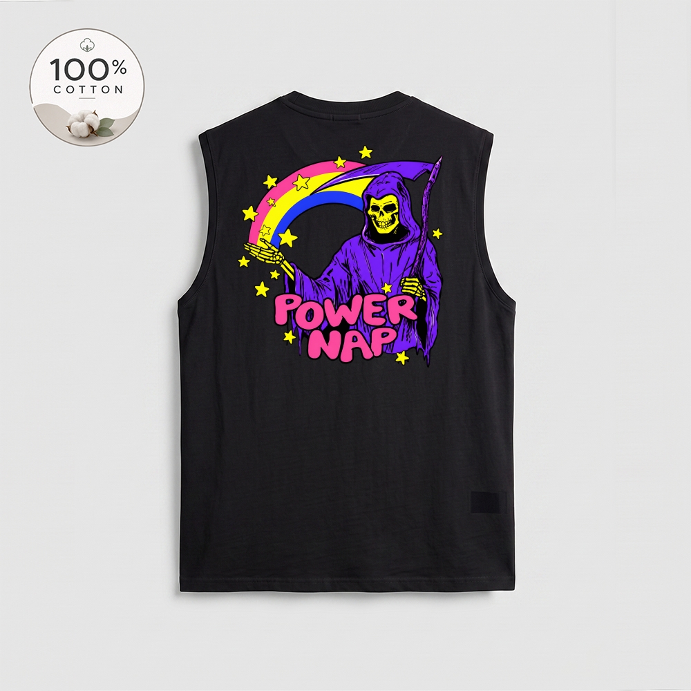 Men’s 100% Cotton Classic American Graphic Tank Top, Vintage Streetwear Oversized Crew Neck, Soft Breathable Casual Sleeveless Top for Summer Daily Wear-17