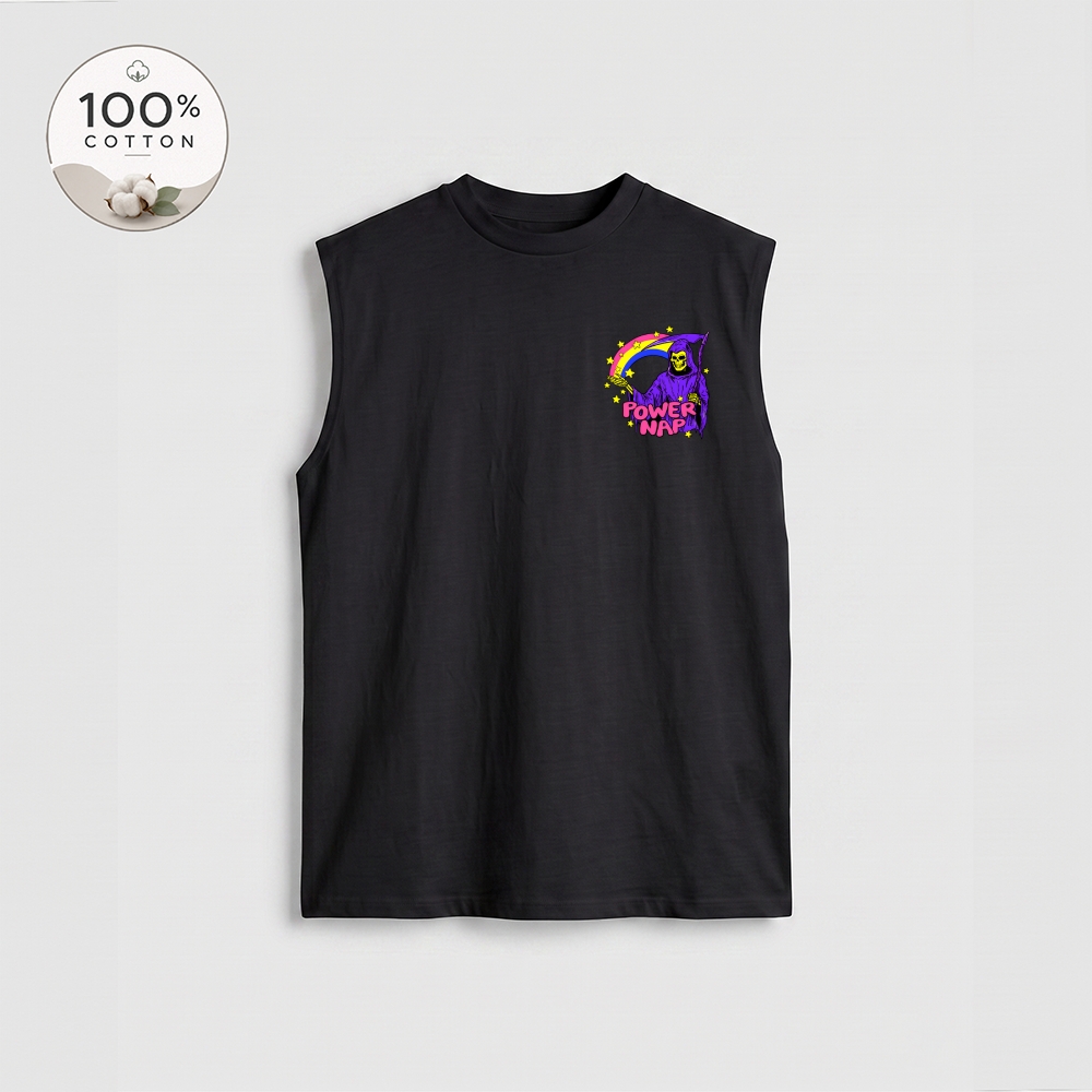 Men’s 100% Cotton Classic American Graphic Tank Top, Vintage Streetwear Oversized Crew Neck, Soft Breathable Casual Sleeveless Top for Summer Daily Wear-17