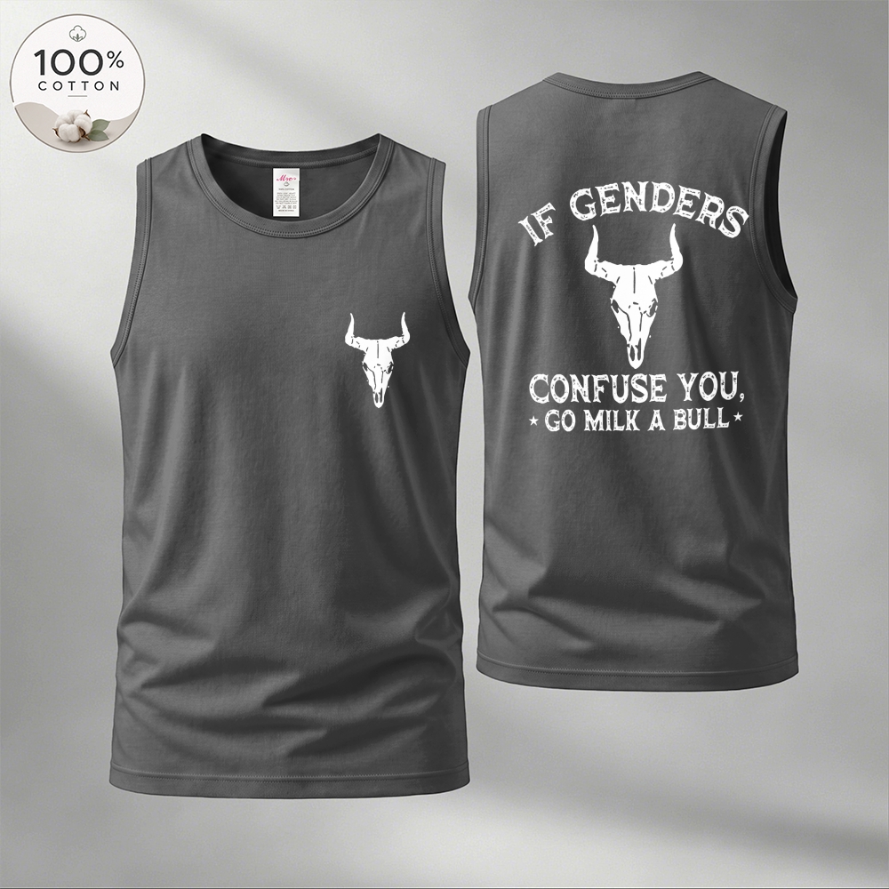 Men’s 100% Cotton Classic American Graphic Tank Top, Vintage Streetwear Oversized Crew Neck, Soft Breathable Casual Sleeveless Top for Summer Daily Wear-18