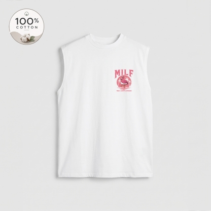 Men’s 100% Cotton Classic American Graphic Tank Top, Vintage Streetwear Oversized Crew Neck, Soft Breathable Casual Sleeveless Top for Summer Daily Wear-19