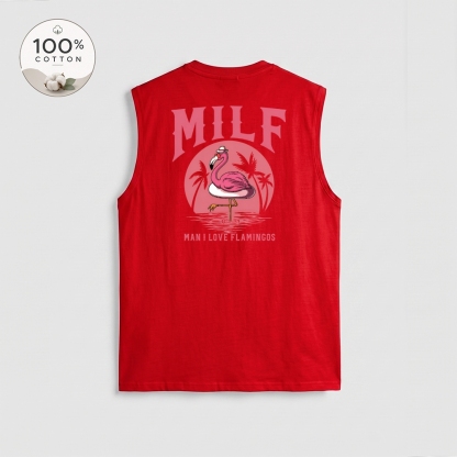 Men’s 100% Cotton Classic American Graphic Tank Top, Vintage Streetwear Oversized Crew Neck, Soft Breathable Casual Sleeveless Top for Summer Daily Wear-19