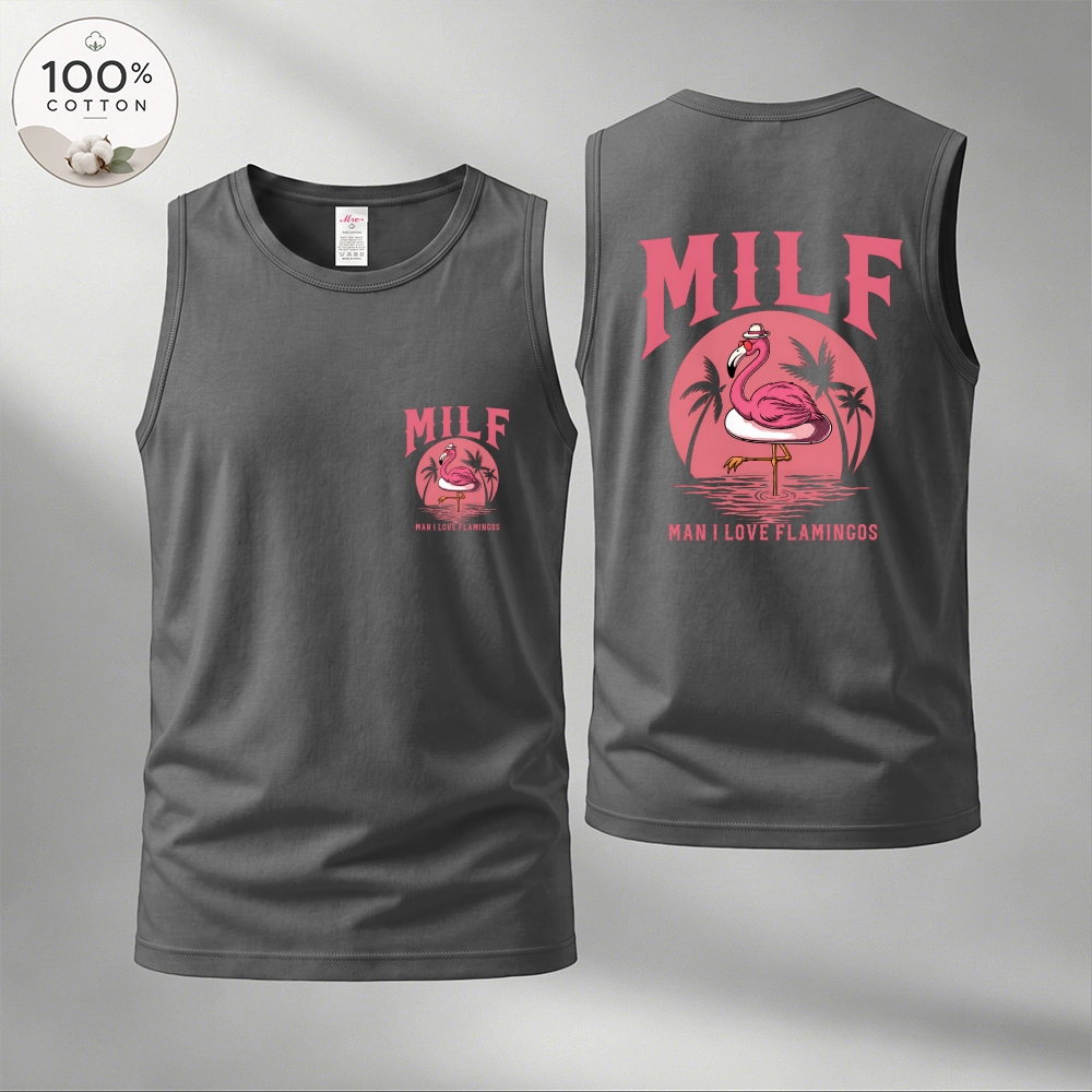 Men’s 100% Cotton Classic American Graphic Tank Top, Vintage Streetwear Oversized Crew Neck, Soft Breathable Casual Sleeveless Top for Summer Daily Wear-19