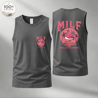 Men’s 100% Cotton Classic American Graphic Tank Top, Vintage Streetwear Oversized Crew Neck, Soft Breathable Casual Sleeveless Top for Summer Daily Wear-19