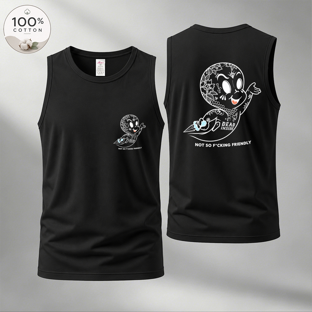 Men’s 100% Cotton Classic American Graphic Tank Top, Vintage Streetwear Oversized Crew Neck, Soft Breathable Casual Sleeveless Top for Summer Daily Wear-22