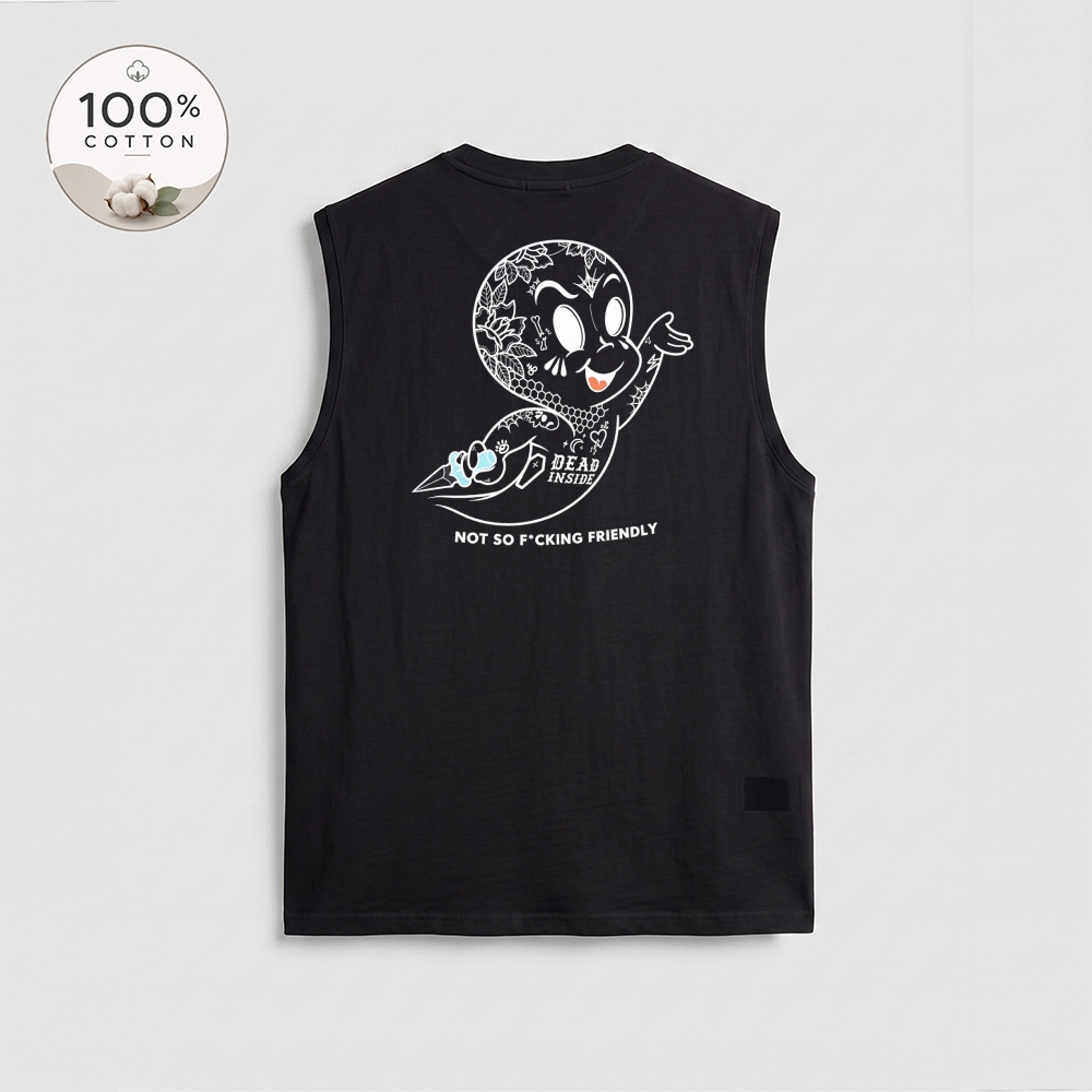 Men’s 100% Cotton Classic American Graphic Tank Top, Vintage Streetwear Oversized Crew Neck, Soft Breathable Casual Sleeveless Top for Summer Daily Wear-22