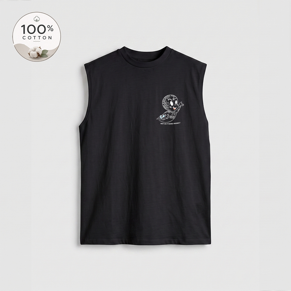 Men’s 100% Cotton Classic American Graphic Tank Top, Vintage Streetwear Oversized Crew Neck, Soft Breathable Casual Sleeveless Top for Summer Daily Wear-22