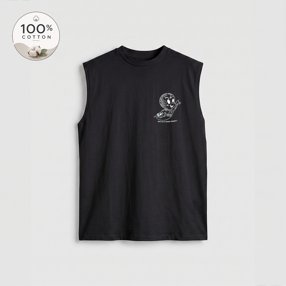 Men’s 100% Cotton Classic American Graphic Tank Top, Vintage Streetwear Oversized Crew Neck, Soft Breathable Casual Sleeveless Top for Summer Daily Wear-22
