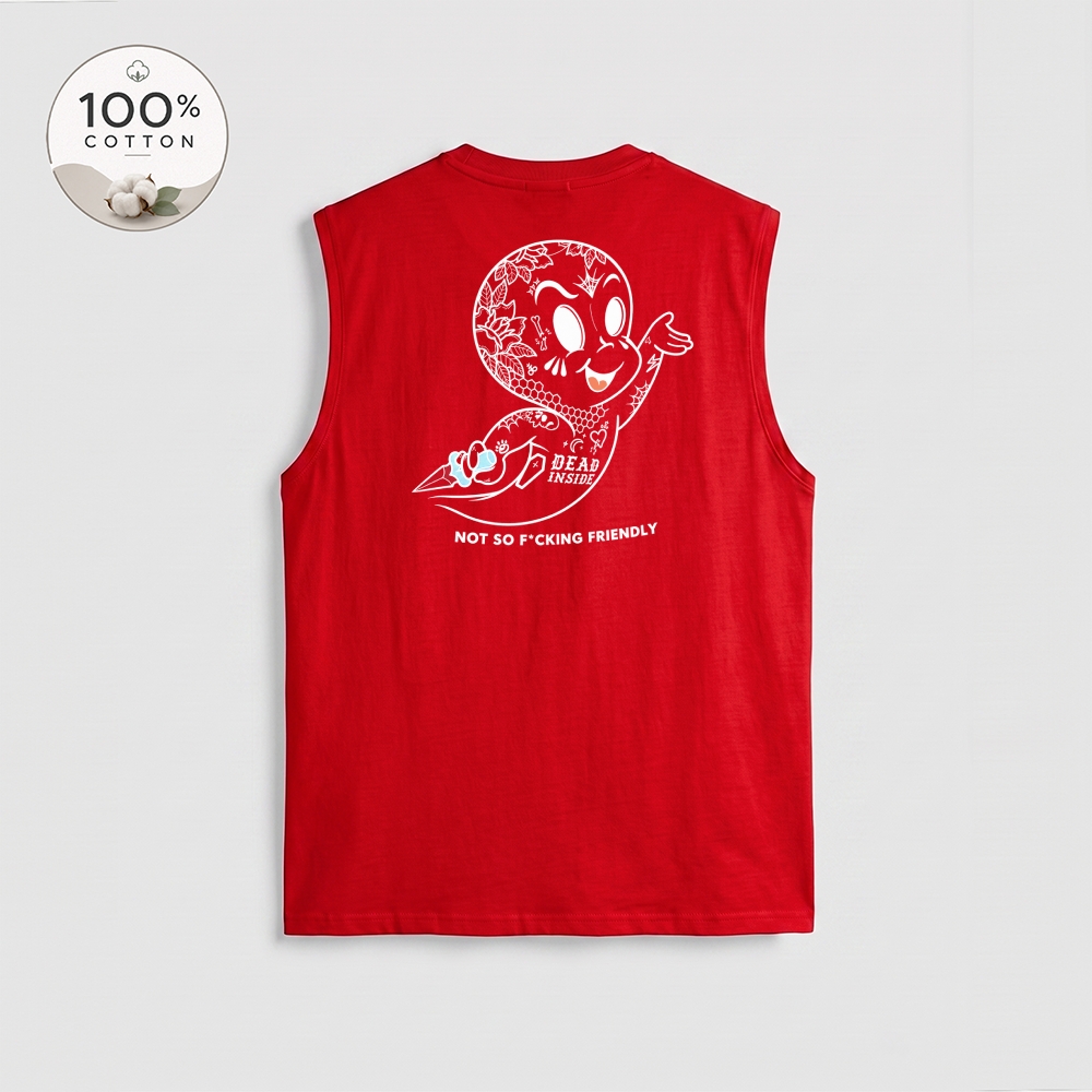 Men’s 100% Cotton Classic American Graphic Tank Top, Vintage Streetwear Oversized Crew Neck, Soft Breathable Casual Sleeveless Top for Summer Daily Wear-22