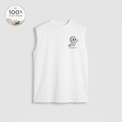 Men’s 100% Cotton Classic American Graphic Tank Top, Vintage Streetwear Oversized Crew Neck, Soft Breathable Casual Sleeveless Top for Summer Daily Wear-22