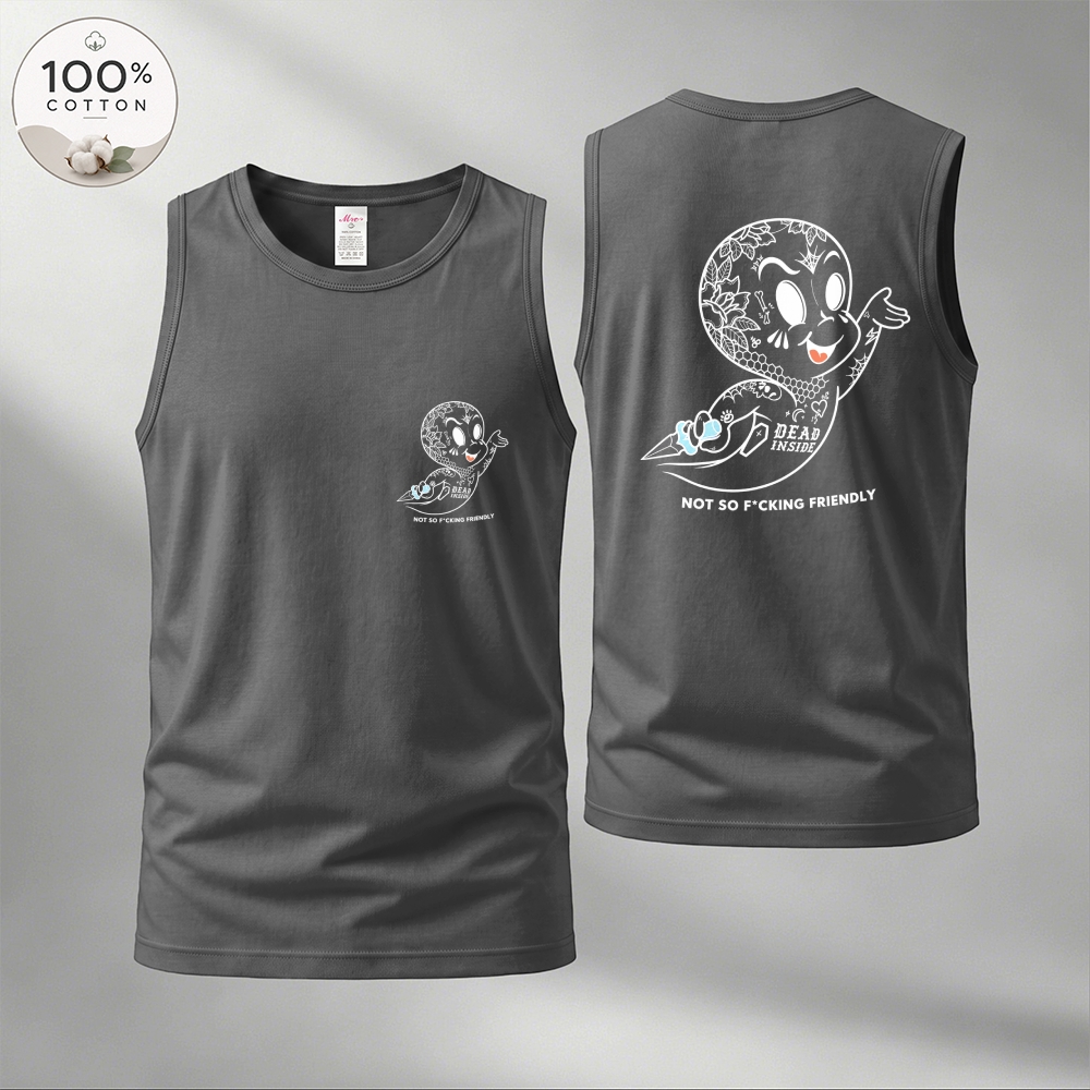 Men’s 100% Cotton Classic American Graphic Tank Top, Vintage Streetwear Oversized Crew Neck, Soft Breathable Casual Sleeveless Top for Summer Daily Wear-22