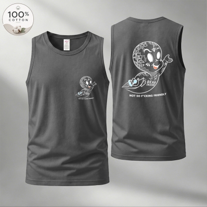 Men’s 100% Cotton Classic American Graphic Tank Top, Vintage Streetwear Oversized Crew Neck, Soft Breathable Casual Sleeveless Top for Summer Daily Wear-22