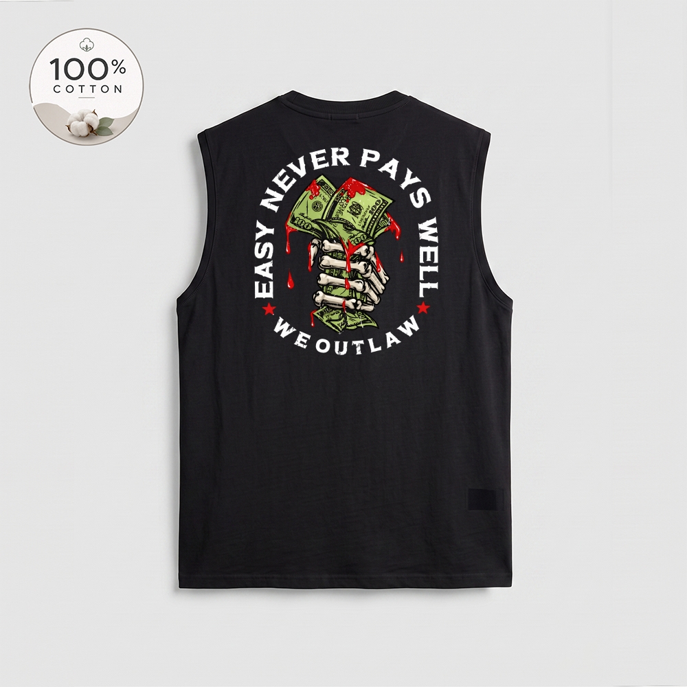 Men’s 100% Cotton Classic American Graphic Tank Top, Vintage Streetwear Oversized Crew Neck, Soft Breathable Casual Sleeveless Top for Summer Daily Wear-24