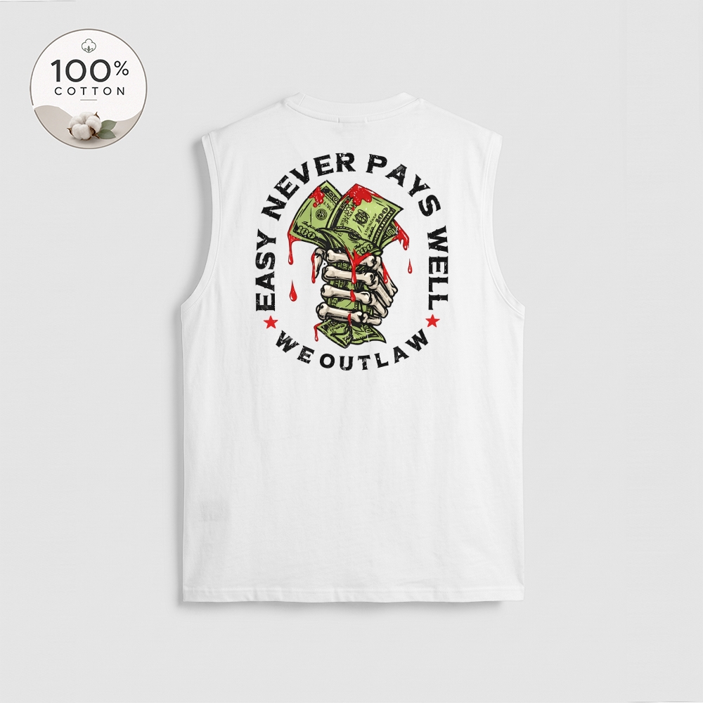 Men’s 100% Cotton Classic American Graphic Tank Top, Vintage Streetwear Oversized Crew Neck, Soft Breathable Casual Sleeveless Top for Summer Daily Wear-24