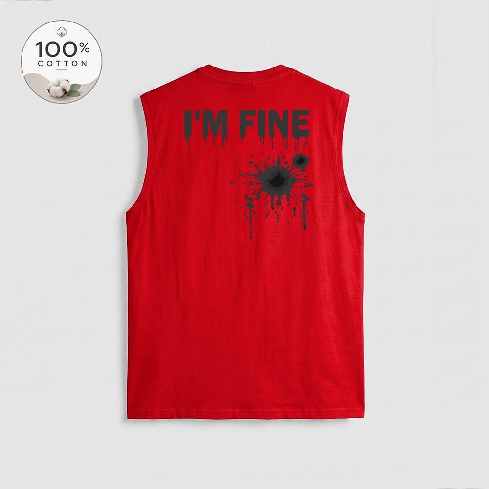 Men’s 100% Cotton Classic American Graphic Tank Top, Vintage Streetwear Oversized Crew Neck, Soft Breathable Casual Sleeveless Top for Summer Daily Wear-25