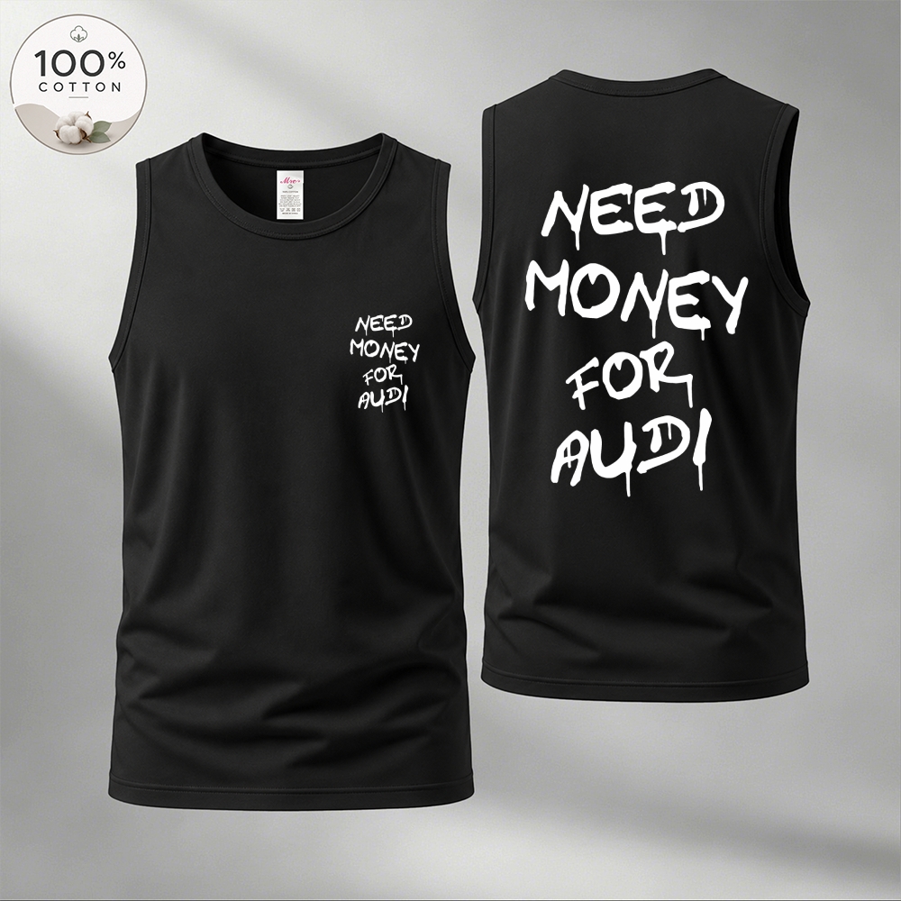 Men’s 100% Cotton Classic American Graphic Tank Top, Vintage Streetwear Oversized Crew Neck, Soft Breathable Casual Sleeveless Top for Summer Daily Wear-23