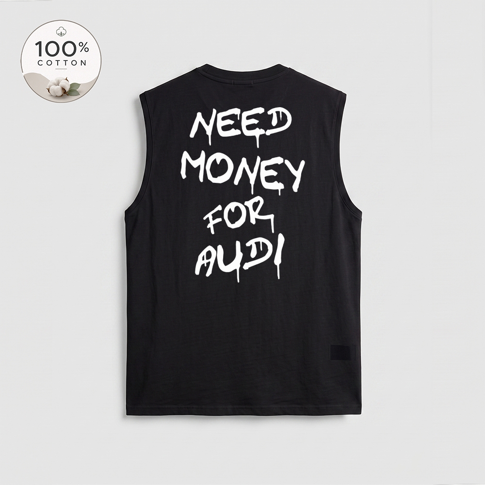 Men’s 100% Cotton Classic American Graphic Tank Top, Vintage Streetwear Oversized Crew Neck, Soft Breathable Casual Sleeveless Top for Summer Daily Wear-23