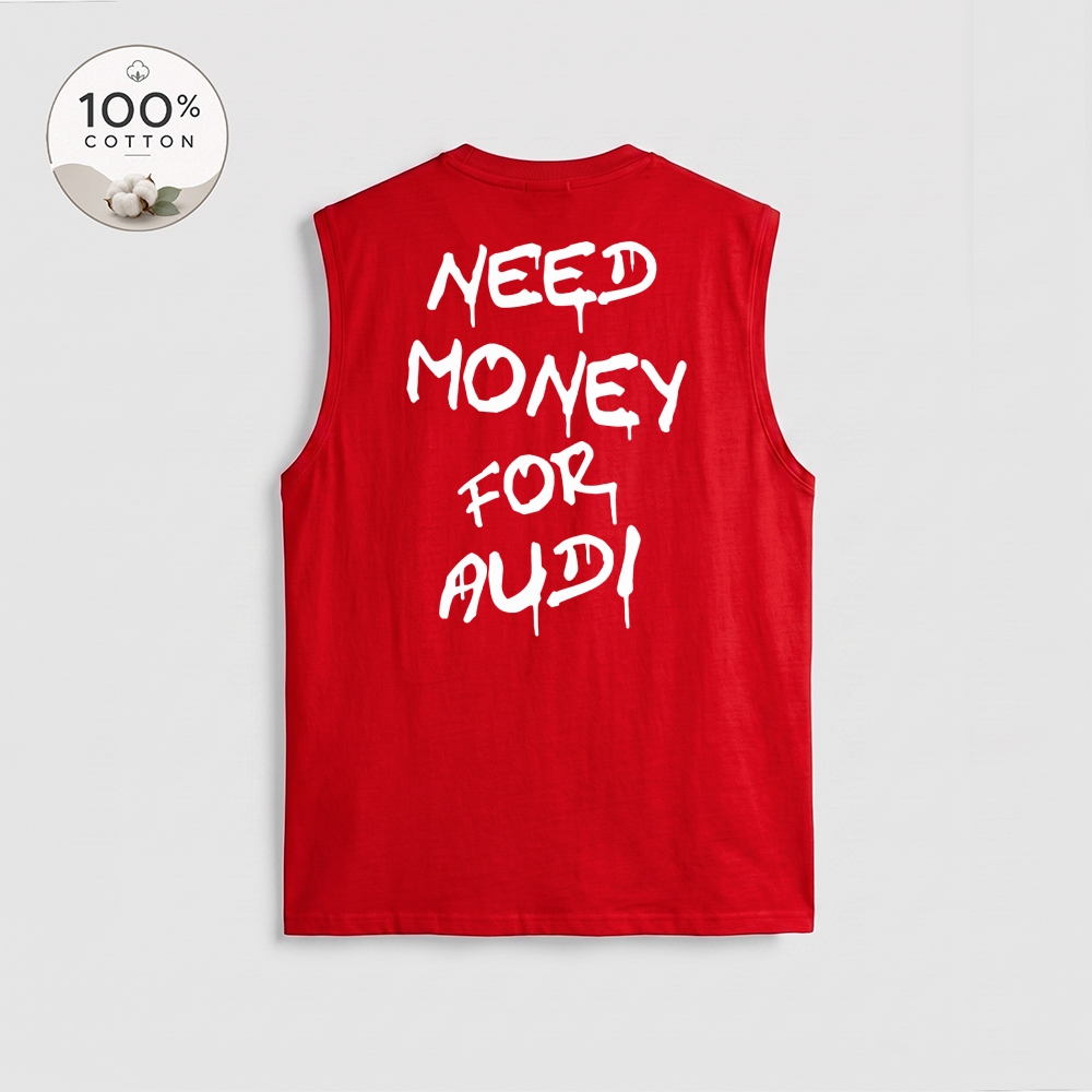 Men’s 100% Cotton Classic American Graphic Tank Top, Vintage Streetwear Oversized Crew Neck, Soft Breathable Casual Sleeveless Top for Summer Daily Wear-23