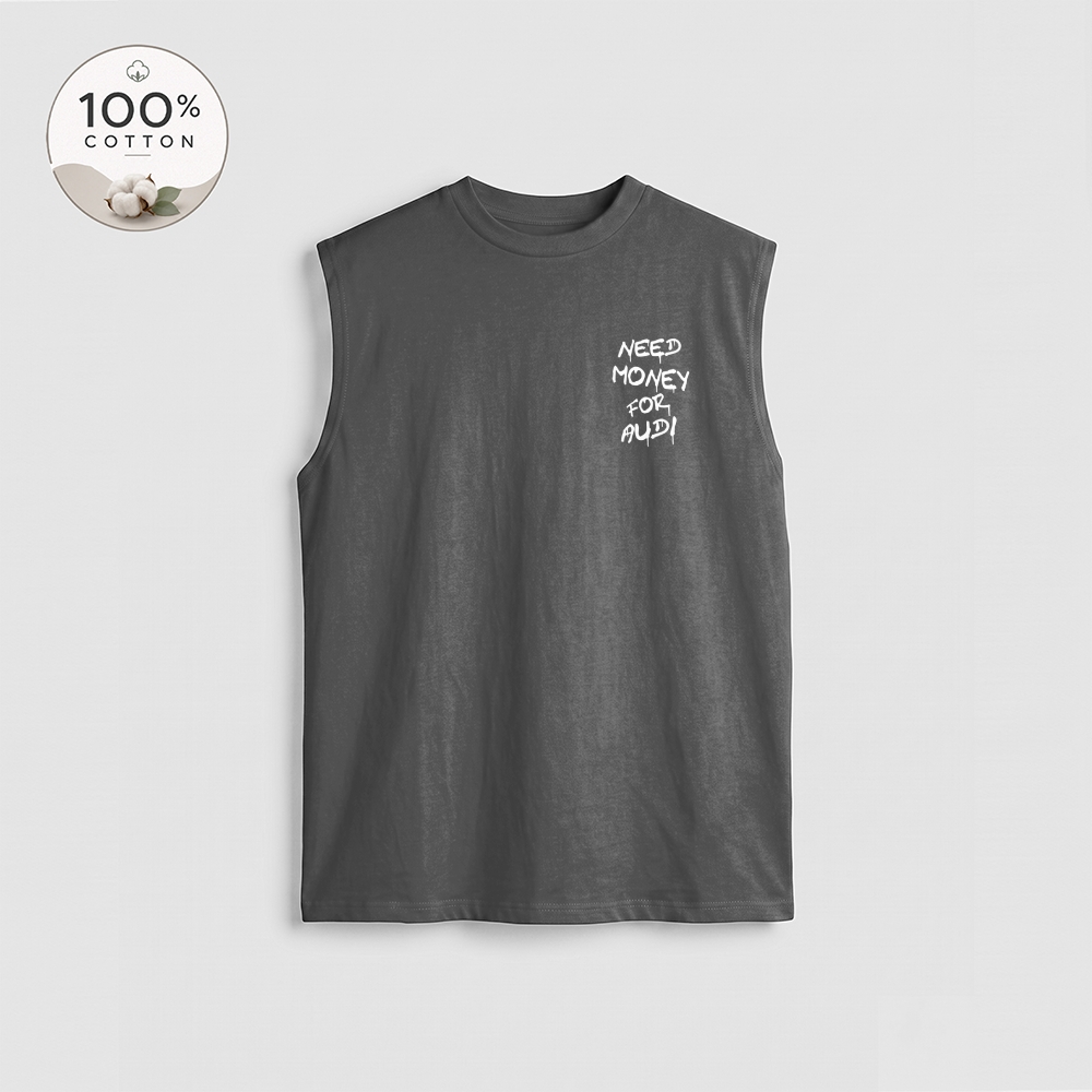 Men’s 100% Cotton Classic American Graphic Tank Top, Vintage Streetwear Oversized Crew Neck, Soft Breathable Casual Sleeveless Top for Summer Daily Wear-23