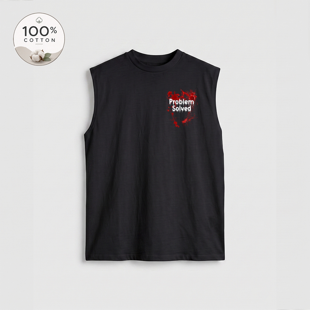Men’s 100% Cotton Classic American Graphic Tank Top, Vintage Streetwear Oversized Crew Neck, Soft Breathable Casual Sleeveless Top for Summer Daily Wear-26