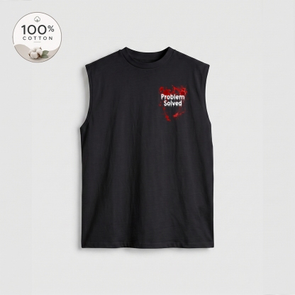 Men’s 100% Cotton Classic American Graphic Tank Top, Vintage Streetwear Oversized Crew Neck, Soft Breathable Casual Sleeveless Top for Summer Daily Wear-26