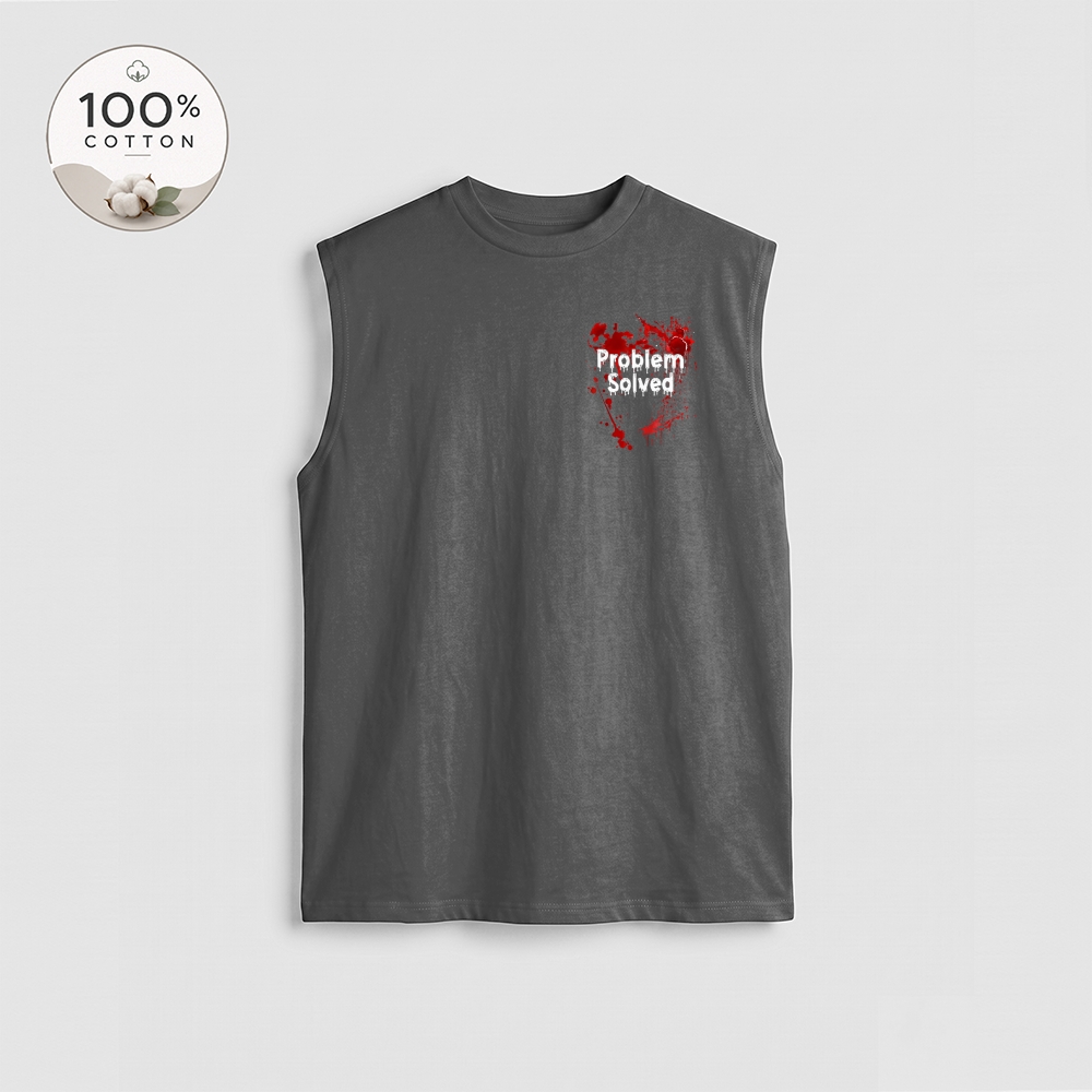 Men’s 100% Cotton Classic American Graphic Tank Top, Vintage Streetwear Oversized Crew Neck, Soft Breathable Casual Sleeveless Top for Summer Daily Wear-26
