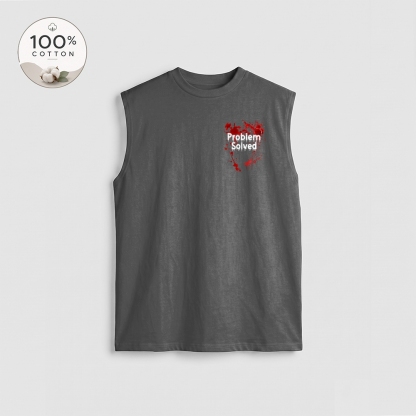 Men’s 100% Cotton Classic American Graphic Tank Top, Vintage Streetwear Oversized Crew Neck, Soft Breathable Casual Sleeveless Top for Summer Daily Wear-26