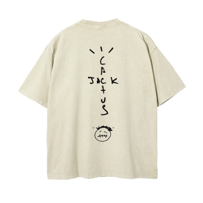 Men’s 100% Cotton Washed T-Shirt, Vintage Streetwear Oversized Short Sleeve Crew Neck Tee, Soft Breathable Casual Top for Summer Daily Wear-86