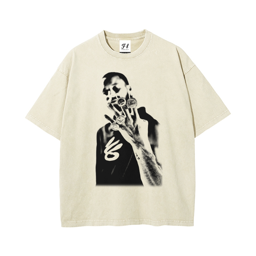 Men’s 100% Cotton Washed T-Shirt, Vintage Streetwear Oversized Short Sleeve Crew Neck Tee, Soft Breathable Casual Top for Summer Daily Wear-48