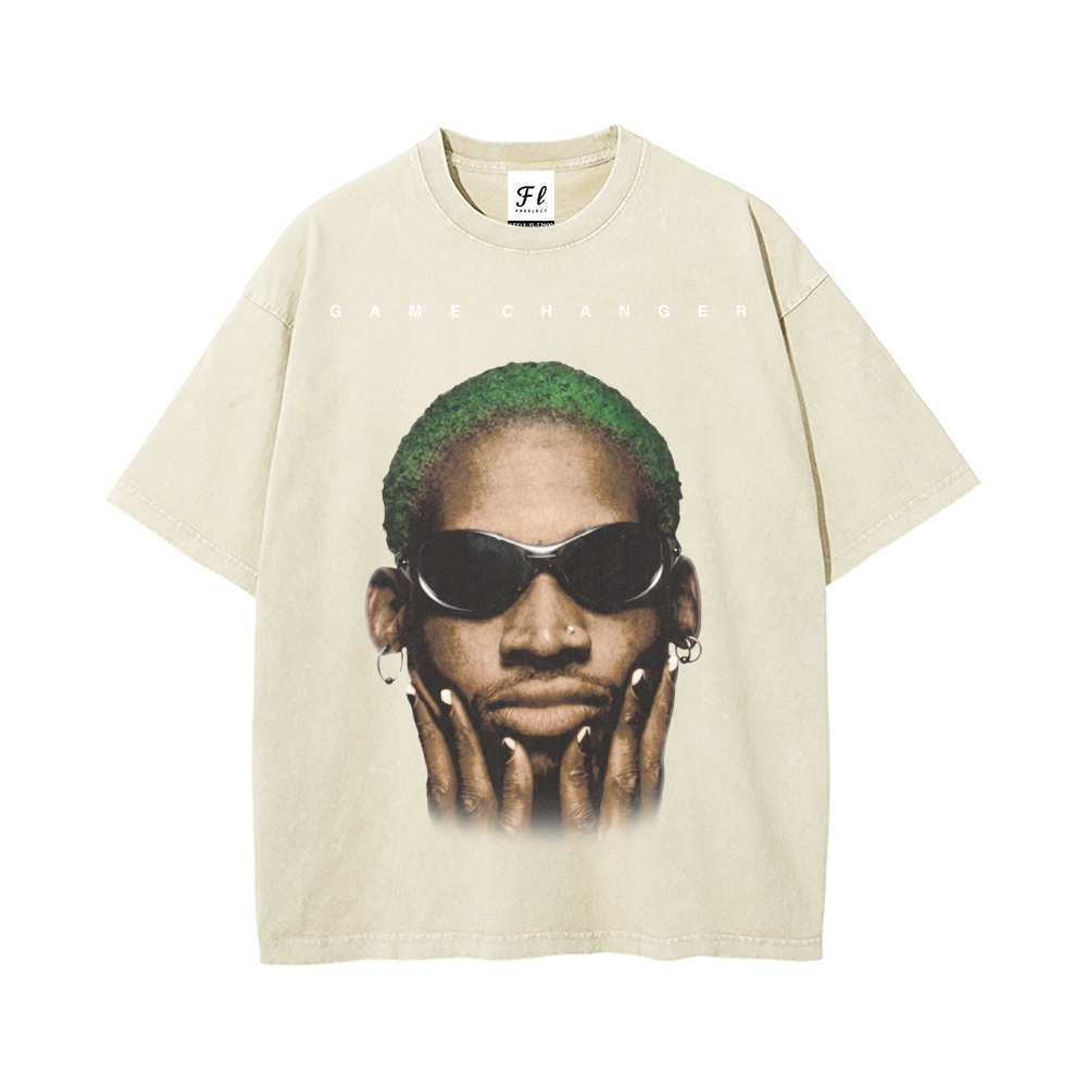 Men’s 100% Cotton Washed T-Shirt, Vintage Streetwear Oversized Short Sleeve Crew Neck Tee, Soft Breathable Casual Top for Summer Daily Wear-44