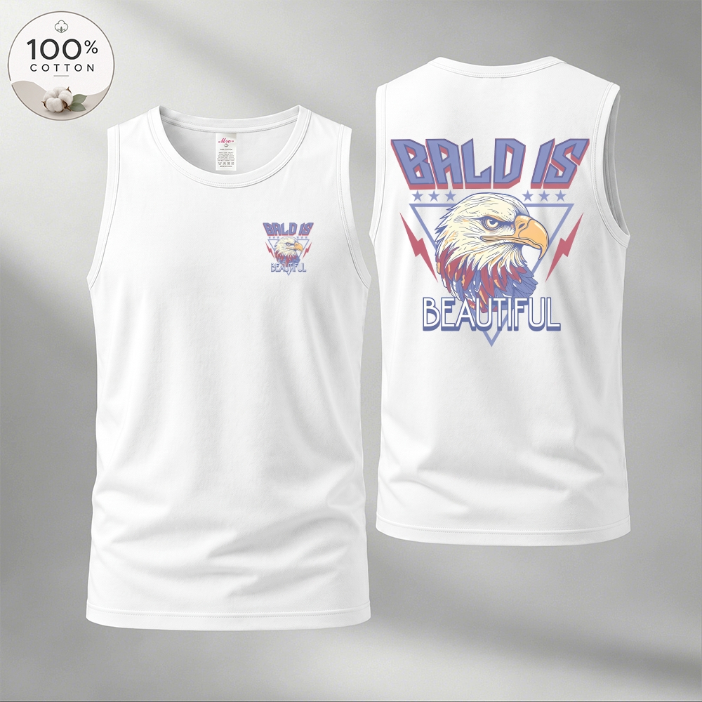 Men’s 100% Cotton Classic American Graphic Tank Top, Vintage Streetwear Oversized Crew Neck, Soft Breathable Casual Sleeveless Top for Summer Daily Wear-01
