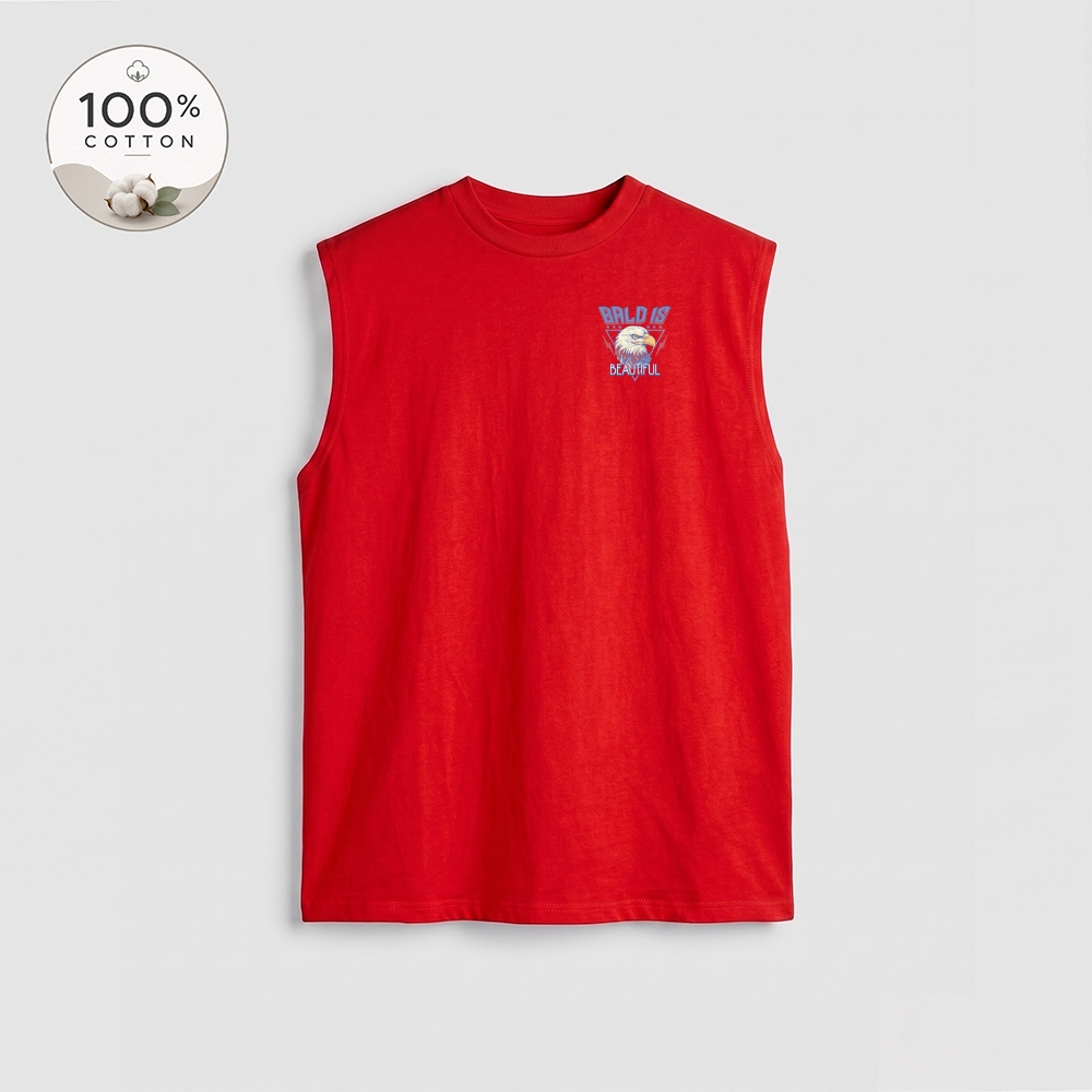 Men’s 100% Cotton Classic American Graphic Tank Top, Vintage Streetwear Oversized Crew Neck, Soft Breathable Casual Sleeveless Top for Summer Daily Wear-01