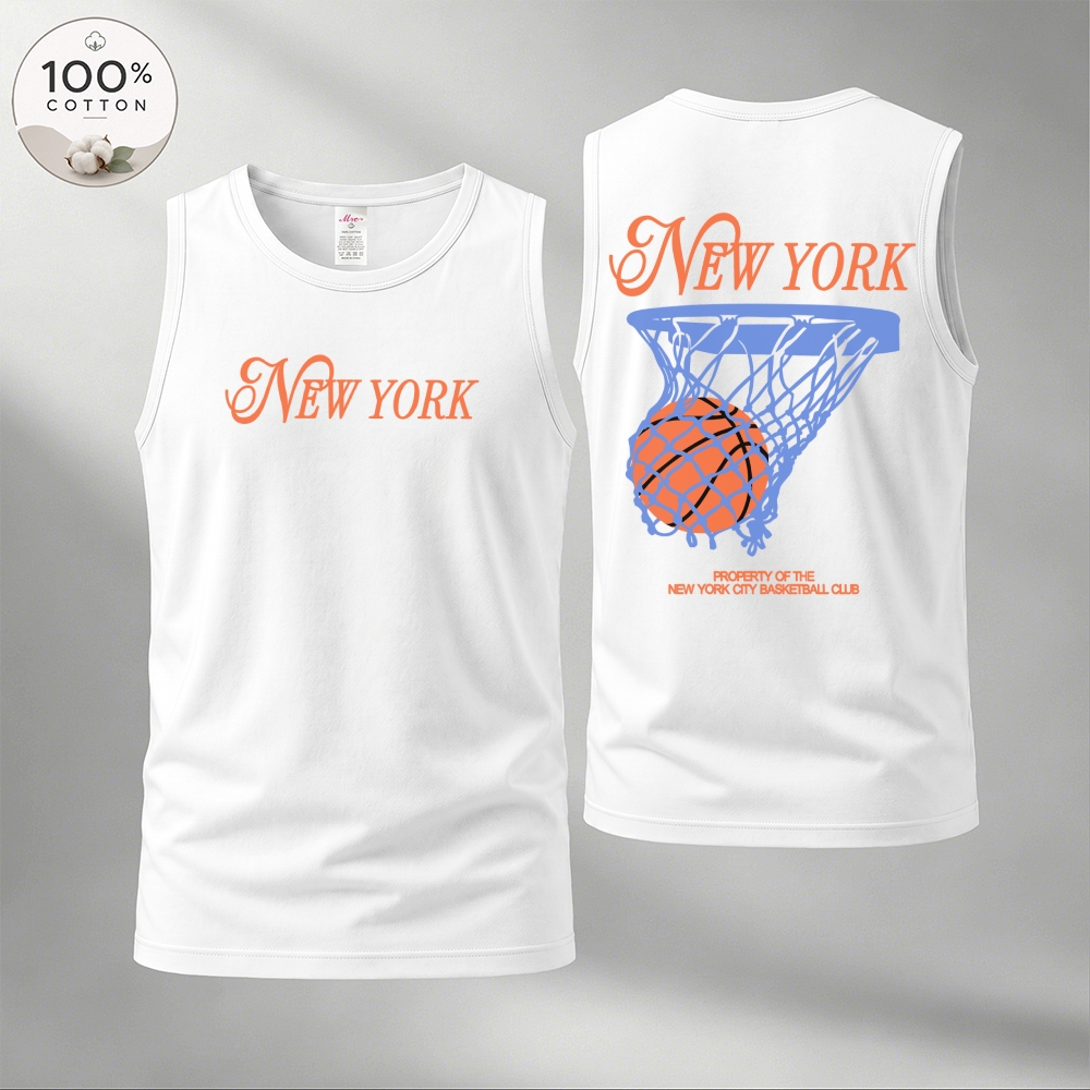 Men’s 100% Cotton Classic American Graphic Tank Top, Vintage Streetwear Oversized Crew Neck, Soft Breathable Casual Sleeveless Top for Summer Daily Wear-02