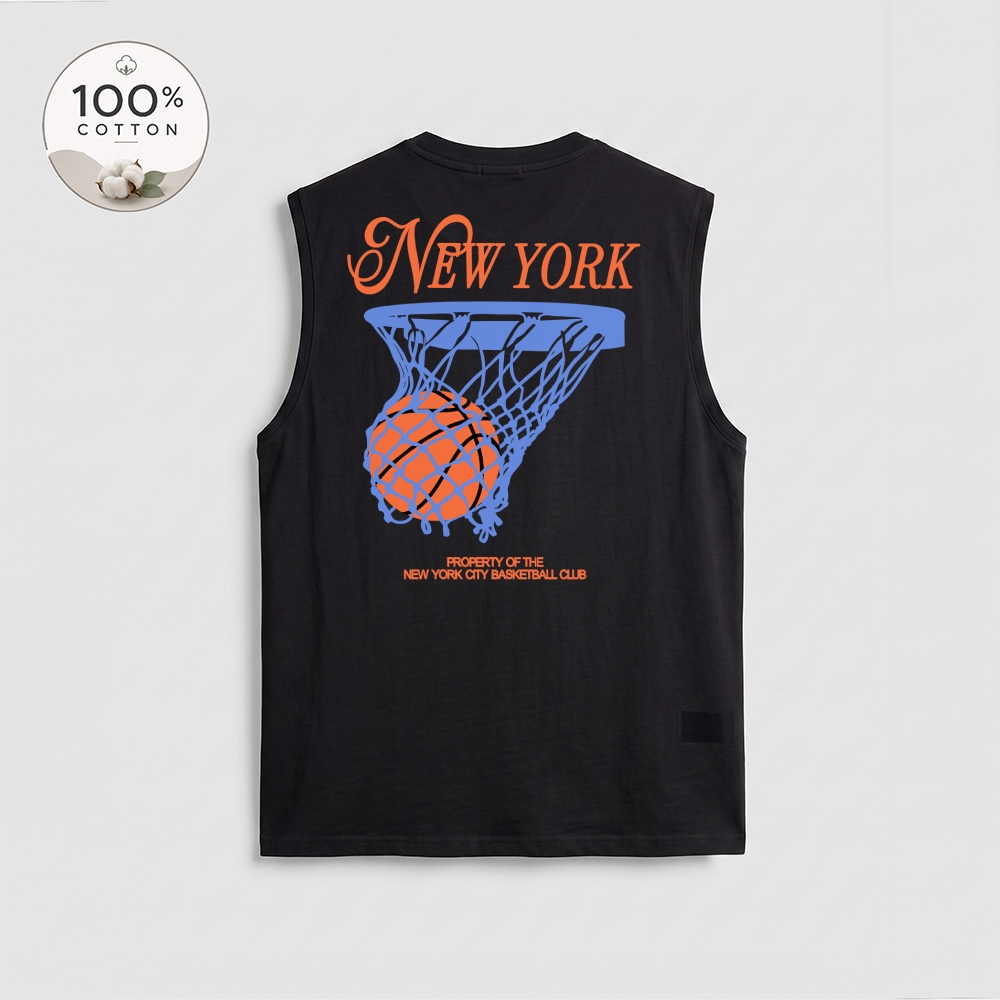 Men’s 100% Cotton Classic American Graphic Tank Top, Vintage Streetwear Oversized Crew Neck, Soft Breathable Casual Sleeveless Top for Summer Daily Wear-02