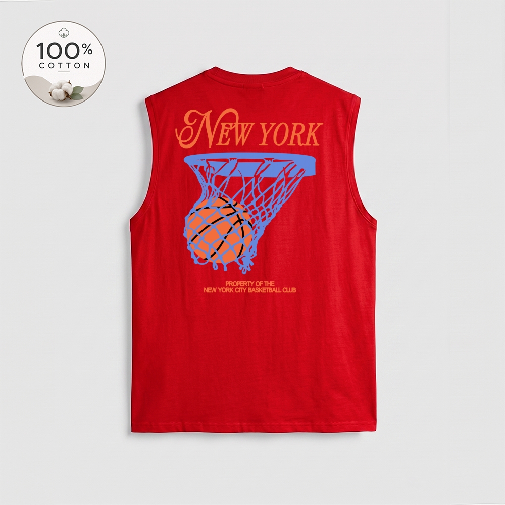 Men’s 100% Cotton Classic American Graphic Tank Top, Vintage Streetwear Oversized Crew Neck, Soft Breathable Casual Sleeveless Top for Summer Daily Wear-02