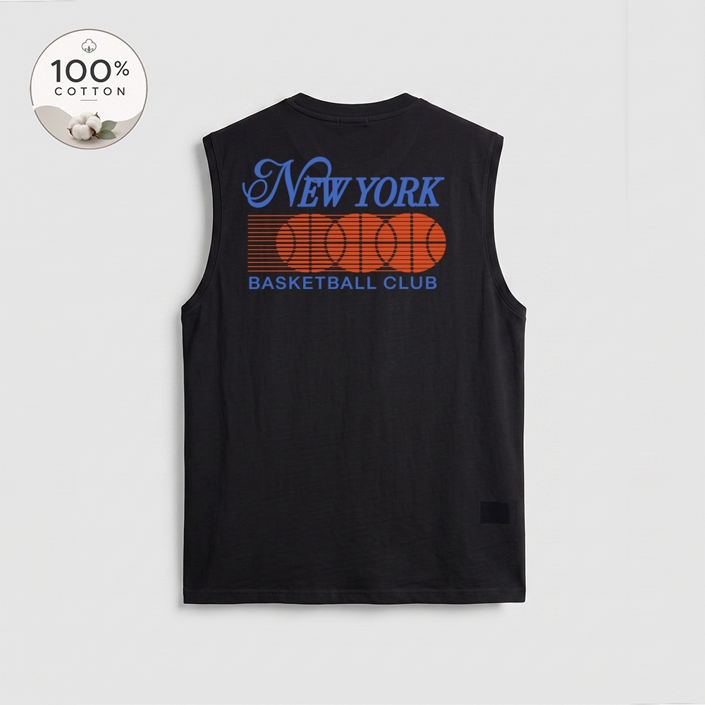 Men’s 100% Cotton Classic American Graphic Tank Top, Vintage Streetwear Oversized Crew Neck, Soft Breathable Casual Sleeveless Top for Summer Daily Wear-03