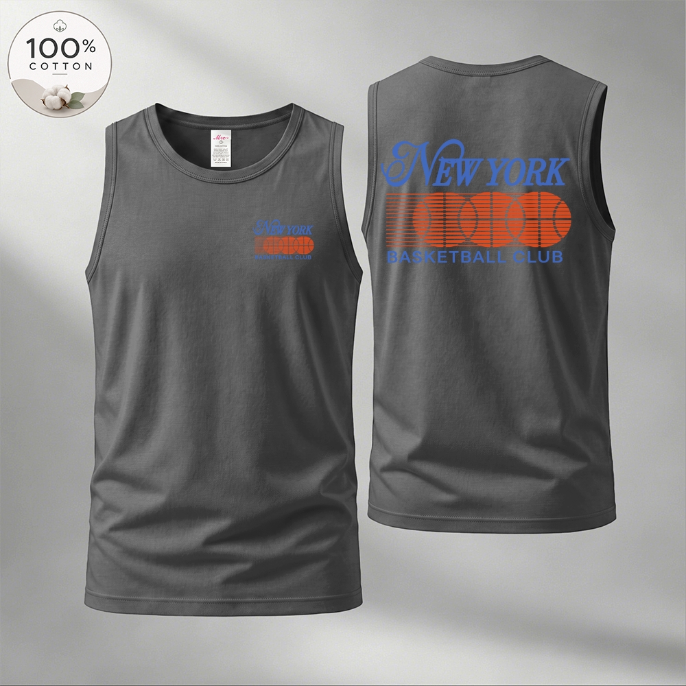 Men’s 100% Cotton Classic American Graphic Tank Top, Vintage Streetwear Oversized Crew Neck, Soft Breathable Casual Sleeveless Top for Summer Daily Wear-03