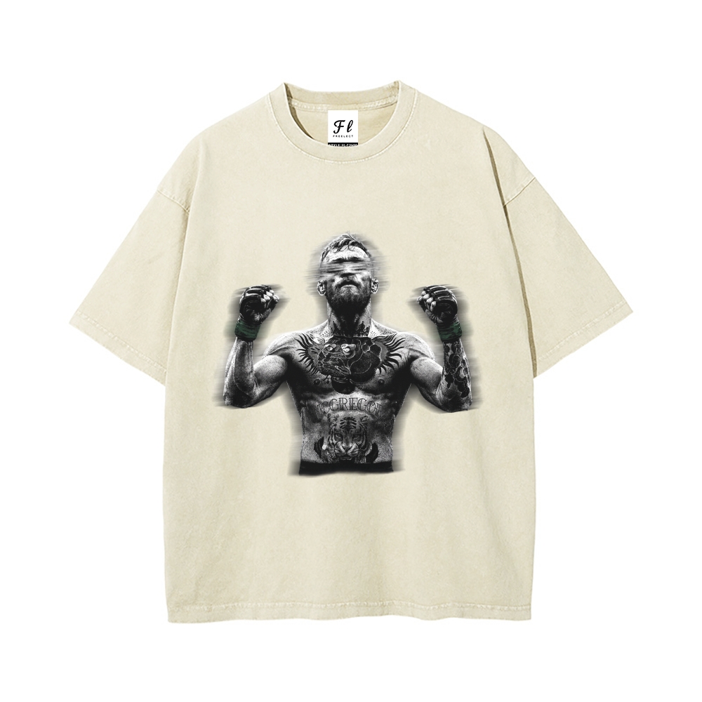 Men’s 100% Cotton Washed T-Shirt, Vintage Streetwear Oversized Short Sleeve Crew Neck Tee, Soft Breathable Casual Top for Summer Daily Wear-74