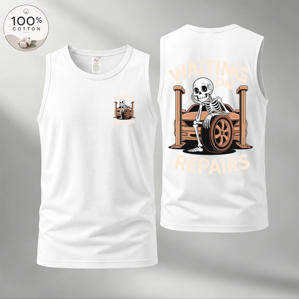 Men’s 100% Cotton Classic American Graphic Tank Top, Vintage Streetwear Oversized Crew Neck, Soft Breathable Casual Sleeveless Top for Summer Daily Wear-05