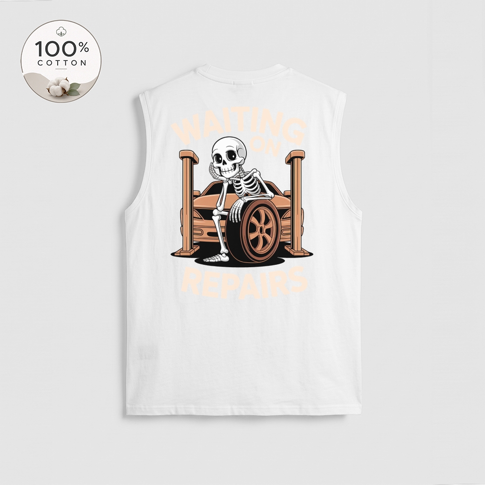 Men’s 100% Cotton Classic American Graphic Tank Top, Vintage Streetwear Oversized Crew Neck, Soft Breathable Casual Sleeveless Top for Summer Daily Wear-05
