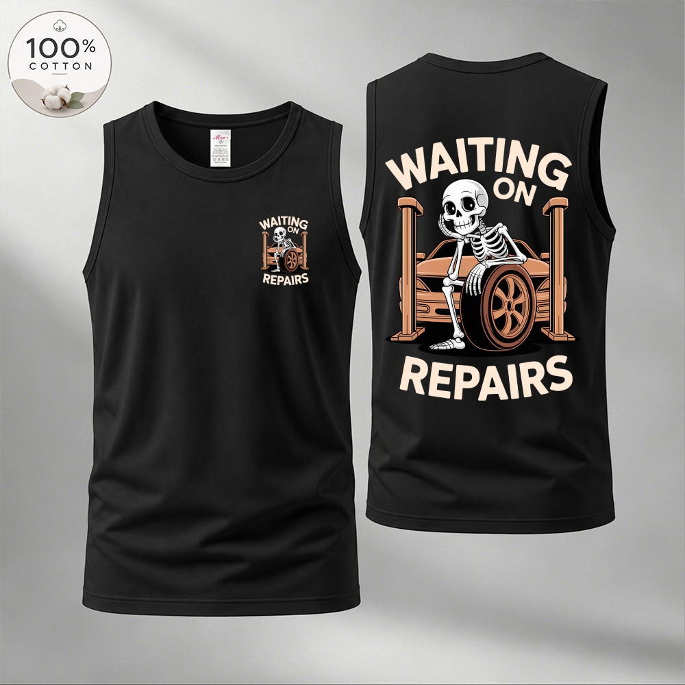 Men’s 100% Cotton Classic American Graphic Tank Top, Vintage Streetwear Oversized Crew Neck, Soft Breathable Casual Sleeveless Top for Summer Daily Wear-05