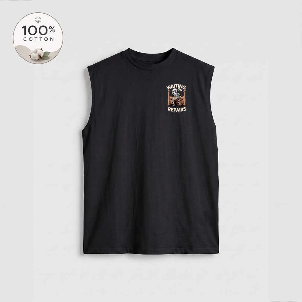 Men’s 100% Cotton Classic American Graphic Tank Top, Vintage Streetwear Oversized Crew Neck, Soft Breathable Casual Sleeveless Top for Summer Daily Wear-05
