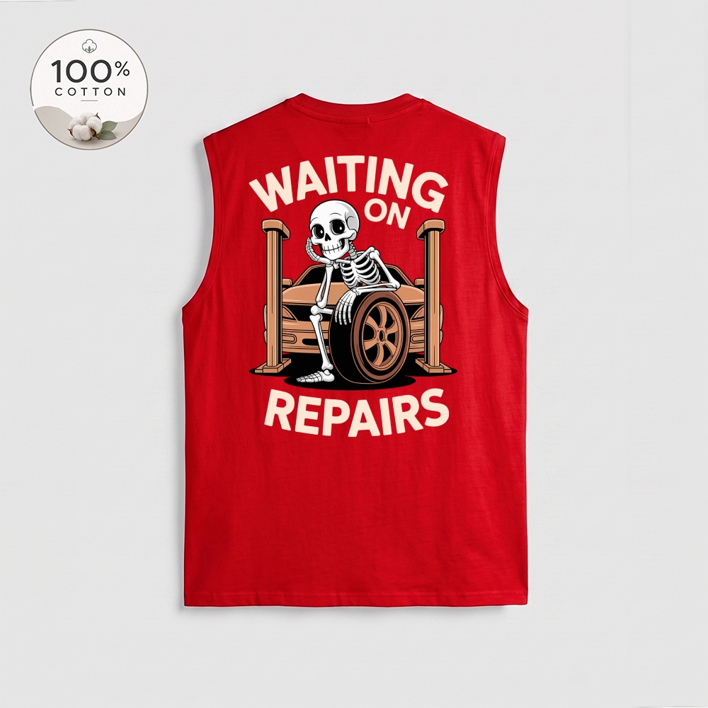 Men’s 100% Cotton Classic American Graphic Tank Top, Vintage Streetwear Oversized Crew Neck, Soft Breathable Casual Sleeveless Top for Summer Daily Wear-05