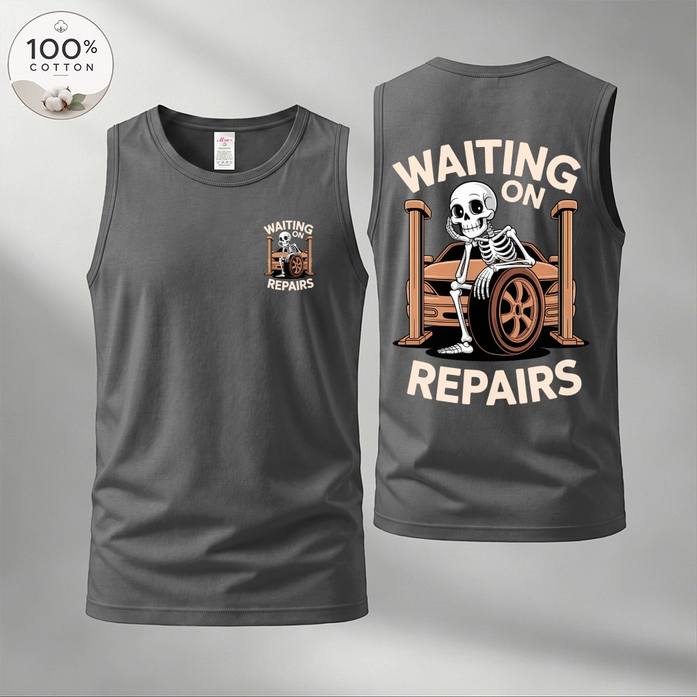 Men’s 100% Cotton Classic American Graphic Tank Top, Vintage Streetwear Oversized Crew Neck, Soft Breathable Casual Sleeveless Top for Summer Daily Wear-05