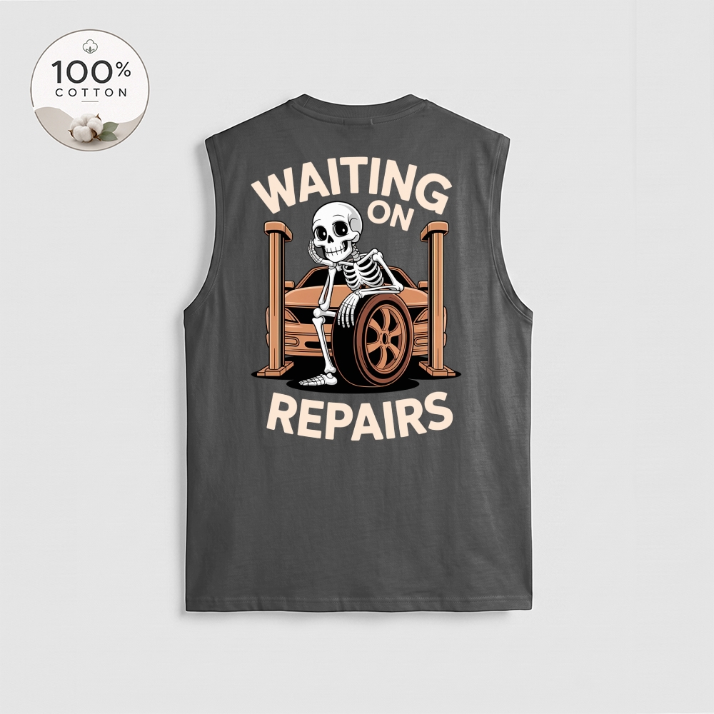 Men’s 100% Cotton Classic American Graphic Tank Top, Vintage Streetwear Oversized Crew Neck, Soft Breathable Casual Sleeveless Top for Summer Daily Wear-05