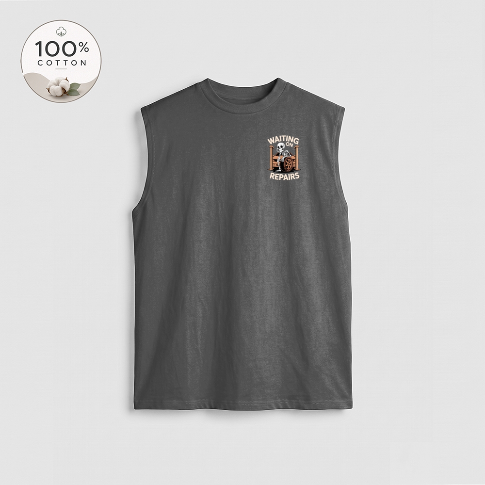 Men’s 100% Cotton Classic American Graphic Tank Top, Vintage Streetwear Oversized Crew Neck, Soft Breathable Casual Sleeveless Top for Summer Daily Wear-05