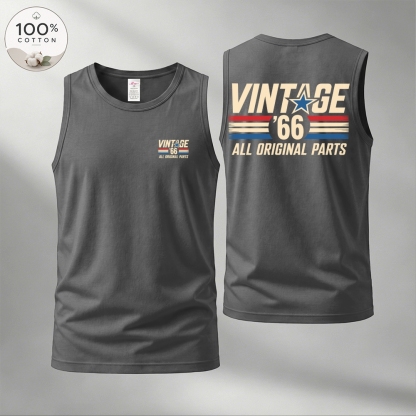 Men’s 100% Cotton Classic American Graphic Tank Top, Vintage Streetwear Oversized Crew Neck, Soft Breathable Casual Sleeveless Top for Summer Daily Wear-06